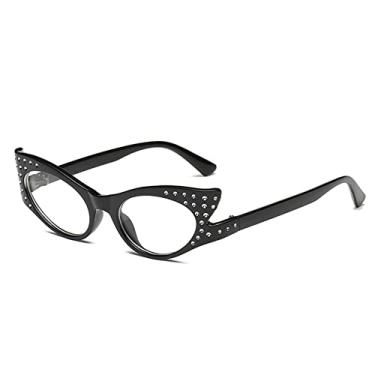 Imagem de óculos de sol cat eye femininos banhados a diamante óculos de sol de armação pequena óculos de lentes marinhas óculos de sol all-match, 6, tamanho único