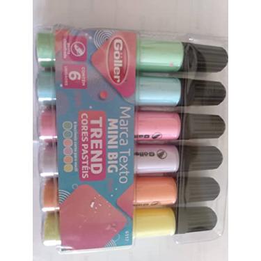 Imagem de Marca Texto Mini Big Cores Pastéis 6 Peças Uso Escolar