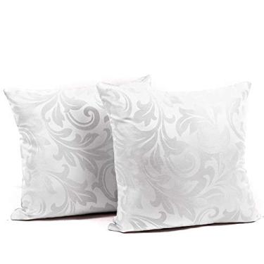 Imagem de Jogo 2 Capa Almofada Decorativa Branca Jacquard 40x40 Zíper