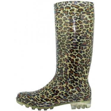 Imagem de Bota de chuva feminina clássica Shoes 18, Chuva de leopardo, 7 B(M) US