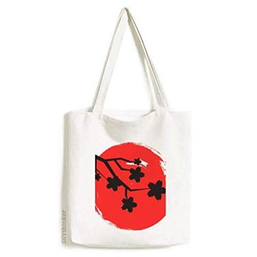 Imagem de Bolsa de lona com pintura de pincel japonesa, bolsa de compras casual