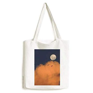 Imagem de Moon Dark Night Clouds Art Deco Gift Fashion Tote Canvas Bag Shopping Satchel Casual Bolsa