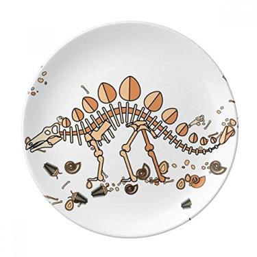 Imagem de Grama de dinossauro, placa de estegossauro gigante decorativa de porcelana salver, louça de jantar