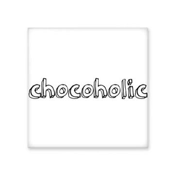 Imagem de Palavra estilosa Chocoholic Art Deco presente azulejo de cerâmica brilhante decalque vitrificado pedra adornada