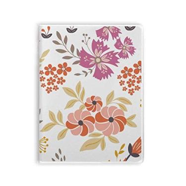 Imagem de Caderno de tinta de plantas de flor branca laranja capa de goma Diário capa macia