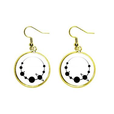 Imagem de Bracelete de Planetas em torno de Art Deco, presente moderno, brinco de gota dourada joia feminina