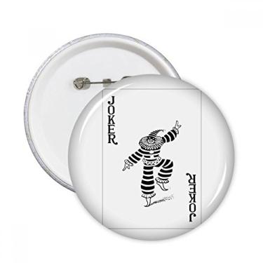 Imagem de Baralho Coringa Preto Padrão Pinos Redondo Emblema Decoração Roupas 5 peças Presente