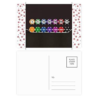 Imagem de Ilustração de arranjo lateral com fichas de Natal e flores comemorativas cartão postal Blessing Mailing Card