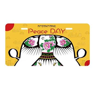 Imagem de DIYthinker Placa de licença tradicional com padrão de pipa da cultura chinesa para decoração de carro, dia da paz