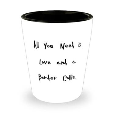 Imagem de Presentes de cachorro Collie da Inappropriate Border Collie, All You Need is Love and a Border Collie, lindos copos de Natal para amantes de cães