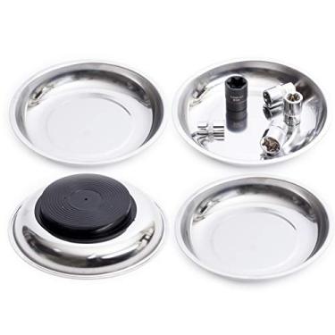 Imagem de Conjunto de 4 bandejas magnéticas EhomeA2Z de 11,4 cm, ideal para garagem, casa, construção de chaves, parafusos, porcas, peças pequenas, 6"Inch Magnetic Trays Set of 4