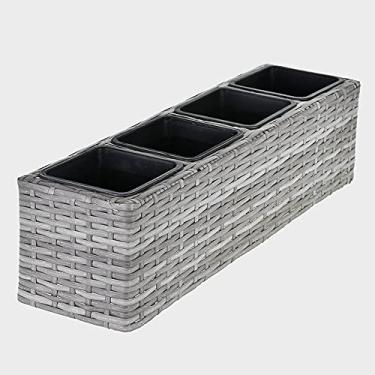 Imagem de VASO VIETNAMITA RATTAN X4 CINZA REF. 43857-317