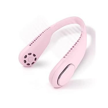 Imagem de TIGUTEC Ventilador portátil sem lâmina, Ventilador pequeno recarregável, Ventiladores pessoais alimentados por bateria de 4000 mAh, Mini ventilador para resfriamento de mãos livres com velocidades de vento ajustáveis, adequado para atividades externas e internas, rosa