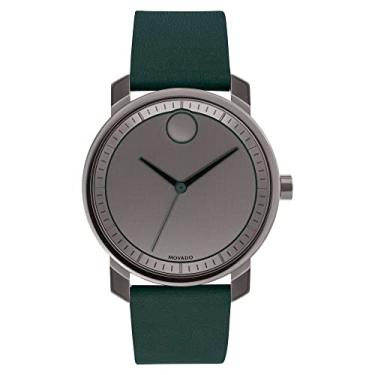 Imagem de Movado Bold 3600570 Relógio masculino com mostrador cinza e pulseira de couro verde