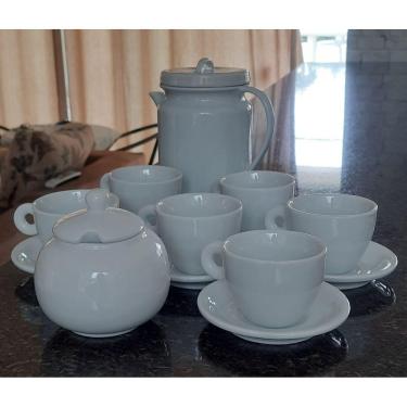Imagem de Jogo Café e Chá Mesa Posta - Bule Cafeteira 1,1L + Açucareiro bolinha 350ml + Jogo 6 xícaras café/chá 150ml cônica com p