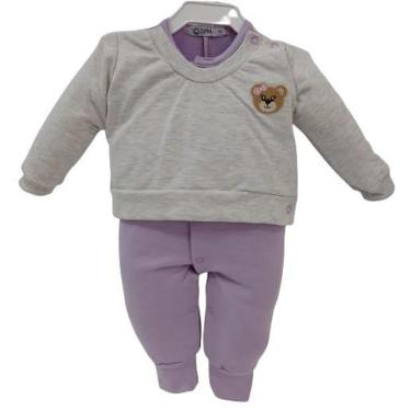 Imagem de Macacão Longo Inverno Bebê Menina Zafielo Finta Blusa Rf 548 - Lilás - P ( 2 - 3 MESES )-Feminino