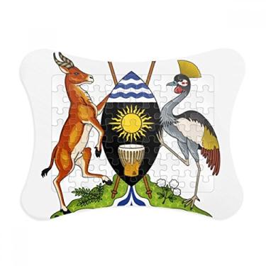 Imagem de Moldura de quebra-cabeça com emblema nacional da África de Uganda para decoração de fotos