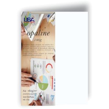 Imagem de Papel Opaline, Usa Folien, A4, Branco Nacional, 180G, Pacote com 100 Folhas
