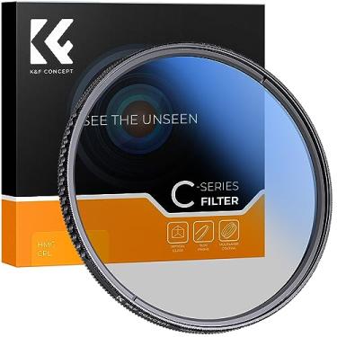 Imagem de K&F Concept Filtro digital CPL de 49 mm, multirevestido, polarizador circular, ultrafino, filtro rosqueado MC polarizado, antiarranhões, antipoeira, à prova d'água, compatível com câmeras Canon Nikon,