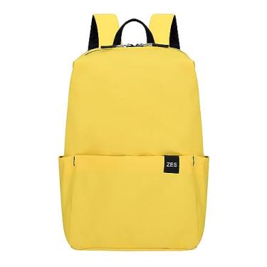 Imagem de Mochila presente colorida pequena mochila masculina e feminina bolsa leve estudante mochila de transporte, Amarelo, One Size, Mochilas Tote