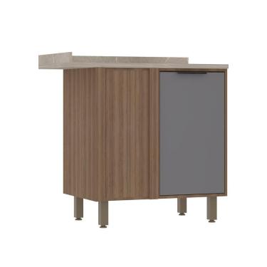 Imagem de Balcão Canto Reto 95cm 1 Pt com Tampo Aspen Luciane Móveis