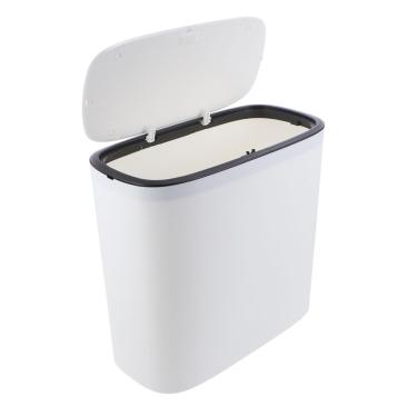 Imagem de lata de lixo caixote do lixo tampa latas de lixo de caixote do lixo do banheiro Cesta lixeira Tipo push recipiente caixa de compostagem cesto de lixo escritório plástico branco