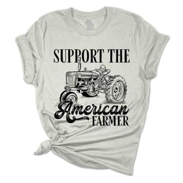 Imagem de Camiseta feminina Farm Support American Farmers manga curta, Urze atlético, 3G