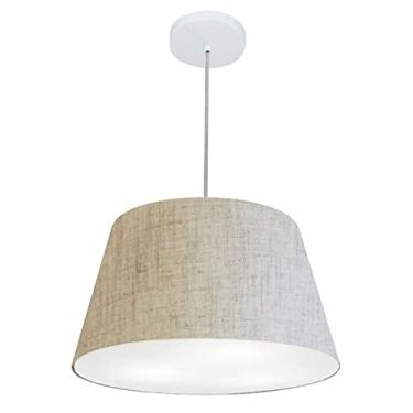 Imagem de Lustre Pendente Cone Cúpula Tecido 21/40x30 cm, Vivare Iluminação, Pendente4021 RST, Rustico Bege, Médio