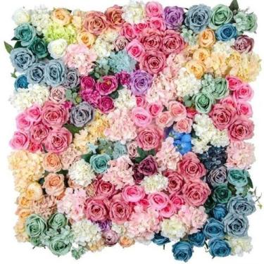 Imagem de Placa De Jardim Vertical Artificial Misto De Flores E Rosa - La Caza S