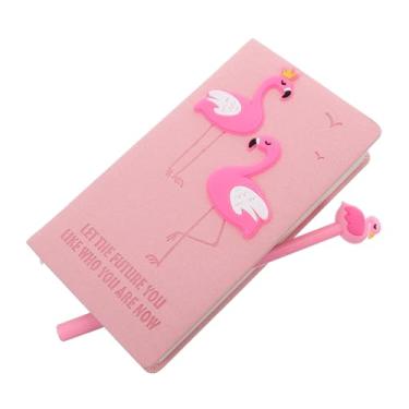 Imagem de Tofficu caderno flamingo presentes criativos cadernos diário e caneta diário do flamingo o presente bloco de anotações bloco de notas flamingo diário de viagem Desenho animado definir rosa