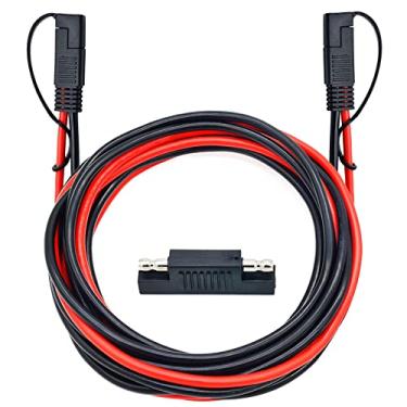 Imagem de Cabo de extensão SAE de 3 m, 10 AWG, SAE para SAE, fio de desconexão rápida, cabo de extensão de painel solar com adaptador reverso de polaridade SAE para bateria automotiva RV, motocicleta, carros,