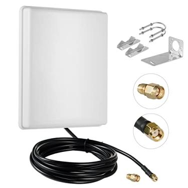 Imagem de Antena de painel direcional de longo alcance WiFi de banda dupla 15dBi 2,4 GHz 5,8 GHz com cabo de 3 metros para roteador WiFi, placa de rede sem fio, câmera IP de segurança, monitor de vigilância por vídeo, Eifagur
