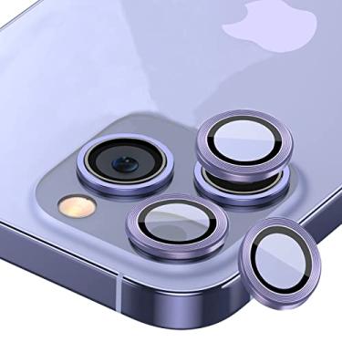 Imagem de YIUYIUPI [Pacote com 3] Protetor de lente de câmera para iPhone 14 Pro/iPhone 14 Pro Max, [Restauração profunda] Capa protetora de tela de vidro temperado antiarranhões acessórios de anel de metal