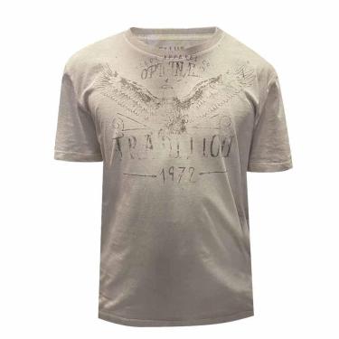 Imagem de Camiseta Ellus Cotton Washed Eagle Tradition Cinza Claro-Masculino