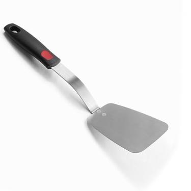 Imagem de Espátula XiaoZu de Aço Inoxidável Fina e Flexível, com Cabo de Silicone Resistente ao Calor, Perfeita para Ovos, Biscoitos, Carne e Crepes, Médio