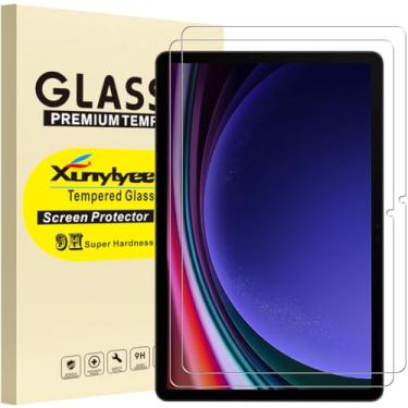 Imagem de XunyLyee Pacote com 2, protetor de tela para Samsung Galaxy Tab S9 Plus/S9 FE Plus 12,4 polegadas, vidro temperado antiarranhões