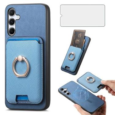 Imagem de Asuwish Capa de celular para Samsung Galaxy A55 5G carteira celular com protetor de tela de vidro temperado anel fino suporte compartimento para cartão de crédito A 55 55A A555G mulheres meninas