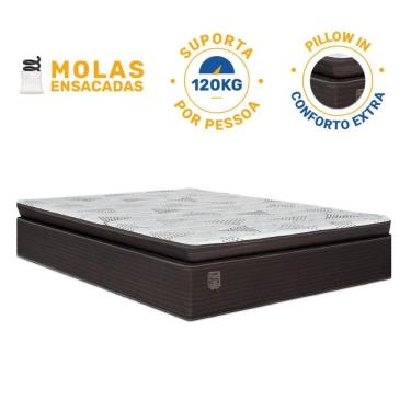 Imagem de Colchão Ravena Molas Ensacadas Com Pillow Top Casal 138cm