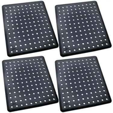 Imagem de Kit 4 Protetores Pia para Lavar Escorredores de Louças Grade Protege Coza Plástico Preto