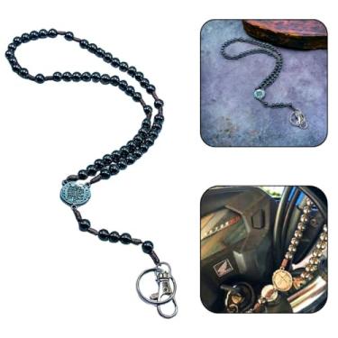 Imagem de Terço Chaveiro Para Moto Medalha das Duas Cruzes hematita