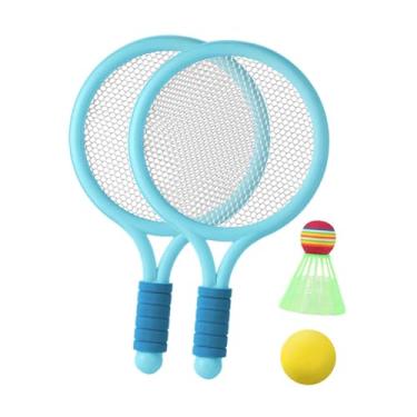 Imagem de YIJU Raquetes de badminton para crianças crianças raquete de tênis brinquedos de praia com petecas e bolas de tênis para iniciante playground praia