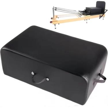 Imagem de Máquina reformadora de Pilates dobrável - equipamento de ioga de intensidade ajustável para exercícios em casa, cama de fitness multifuncional com reformador de Pilates, caixa preta, 68 * 44