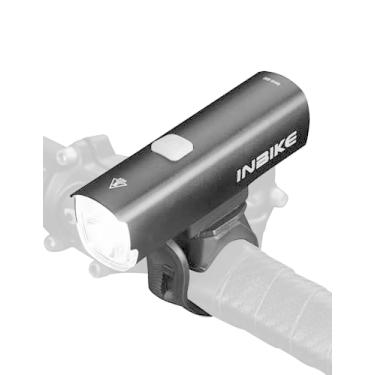 Imagem de INBIKE Farol de bicicleta, luz de LED para bicicleta, 5 modos/USB recarregável/500 lúmens, luz frontal de bicicleta para segurança à noite, resistente à água, super brilhante