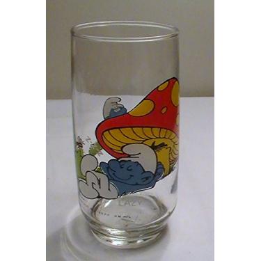 Imagem de The Smurfs Copo de Vidro Retrô 240 ml - Smurf Preguiçoso Hardee's 1982