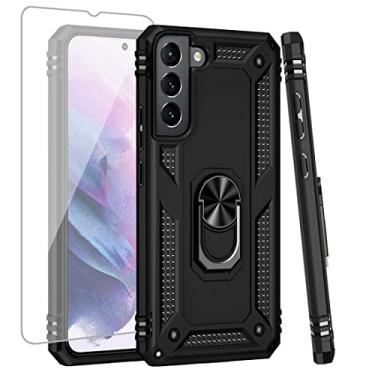 Imagem de Zoeirc Capa para Galaxy S22 Plus/S22+ 5G SM-S906U com protetor de tela de vidro temperado, [grau militar] capa protetora magnética com suporte de anel de carro para Samsung Galaxy S22 Plus 5G (preto)