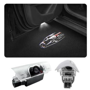 Imagem de BuJinZeTui 2 peças de logotipo de luzes de porta compatíveis com RX350H RX350 RX500H (2023-presente), acessórios de lâmpadas LED Ghost Shadow Welcome Puddle (traseira, RX350 (2023-presente))
