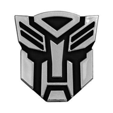 Imagem de Emblema Adesivo Transformers Cromado C/ Preto Universal 7,5 cm x 8 cm 