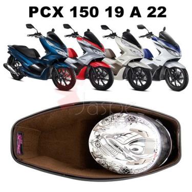 Imagem de Forração Honda Pcx 150 Acessório Baú 19 20 Forro Marrom - Jaspe Ateliê