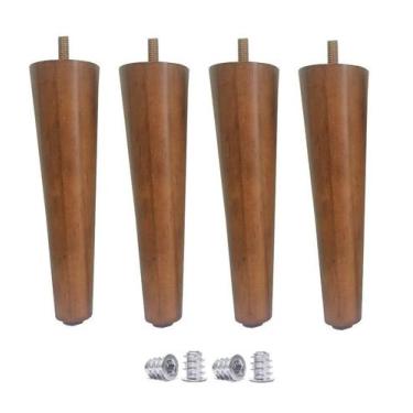 Imagem de Pe Palito 17cm + Bucha Americana Para Moveis - Jthome, Amêndoa Marrom 