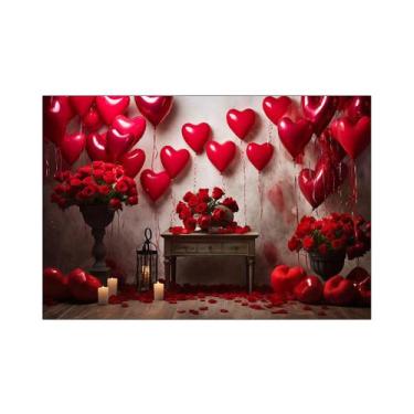 Imagem de Fundo Fotográfico 2,20 x 1,50 - Dia dos Namorados Quarto com Rosas 126